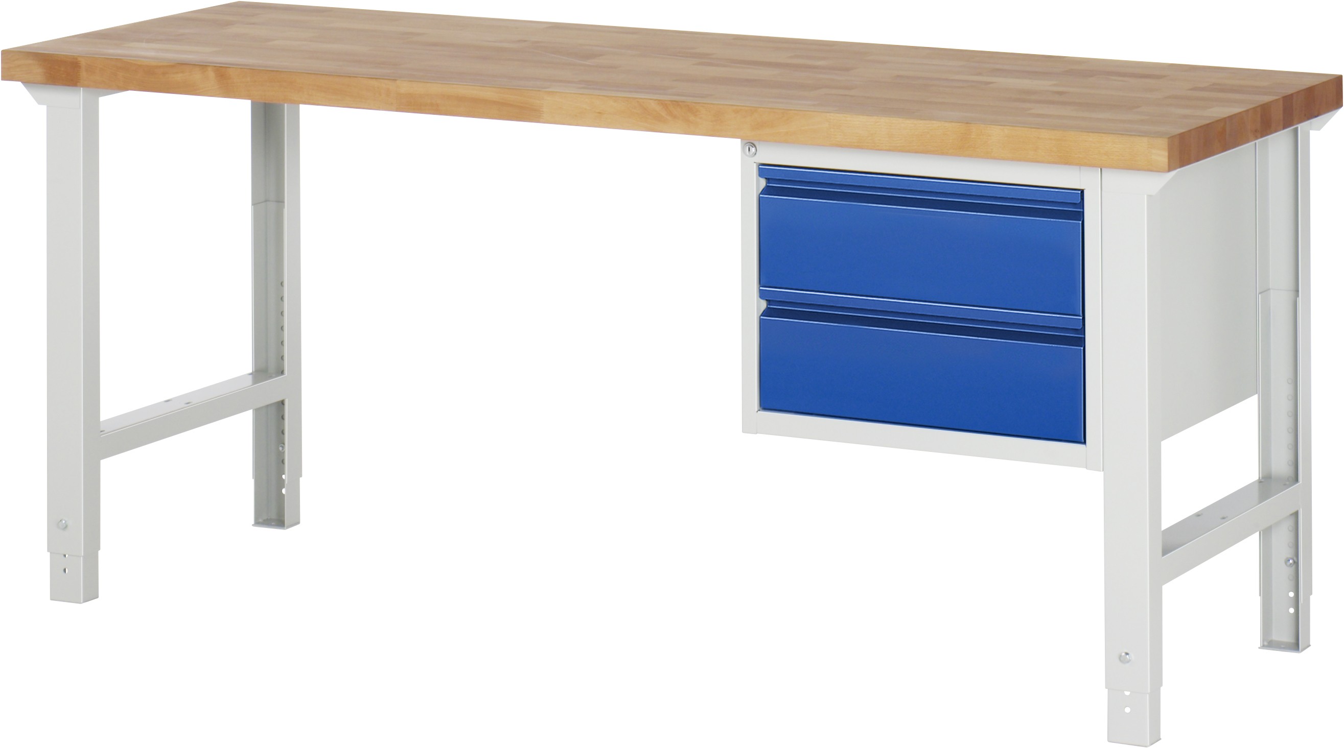 RAU Werkbank Serie Basic-7 | Höhenverstellbar | 2 Schubladen