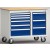 KLW LUTZ Fahrbare Werkbank 9 Schubladen WS824N-1000M20-E1002 - Breite 1 m 